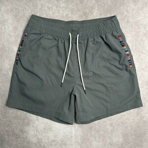 WOWIE Shorts Mens Medium Grey Quick Dry Drawstring Tribal Aztec Trim